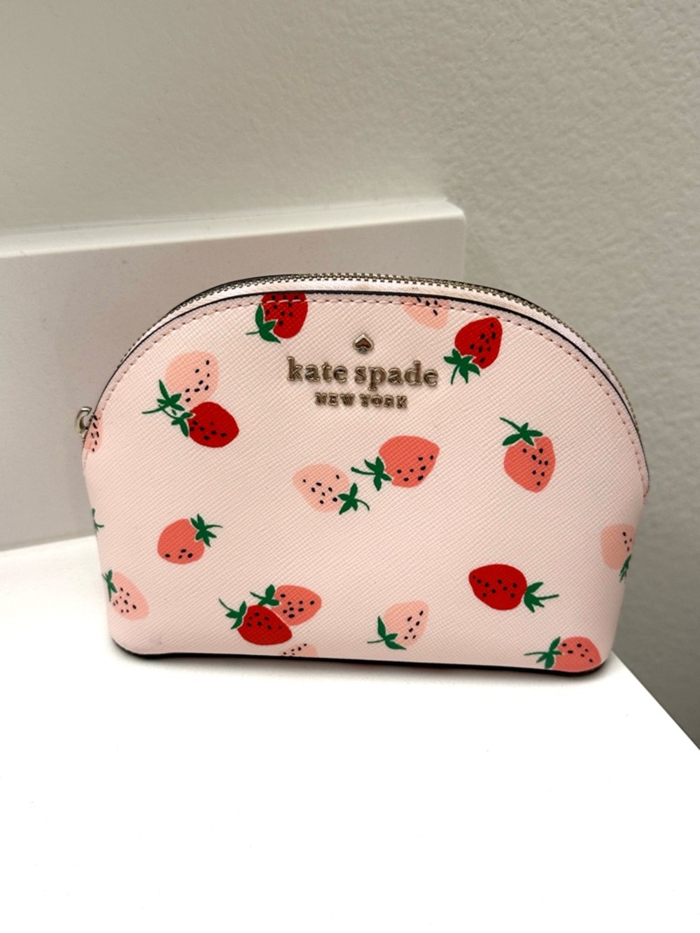 kate spade Pink Strawberry Print Cosmetic Pouch